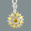 RIZILIA Blossom Pendant with 46cm(18") Chain & Round Cut Gemstones