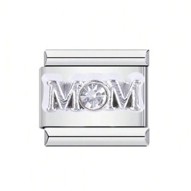 M&S Mum Dad Niece Sister Aunt Family Football Star Moon Stainless Steel 9mm Italian Link Charm Compatible With Nomination Bracelet (Mom Mum)