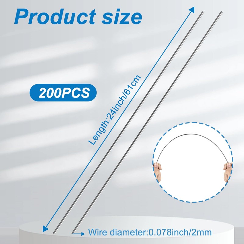 200 Pcs 24 Inch Insulated Wire Support - 1095 Carbon