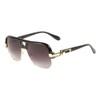 Gazelle Wise Guy Square Metal & Plastic Retro Aviator Sunglasses