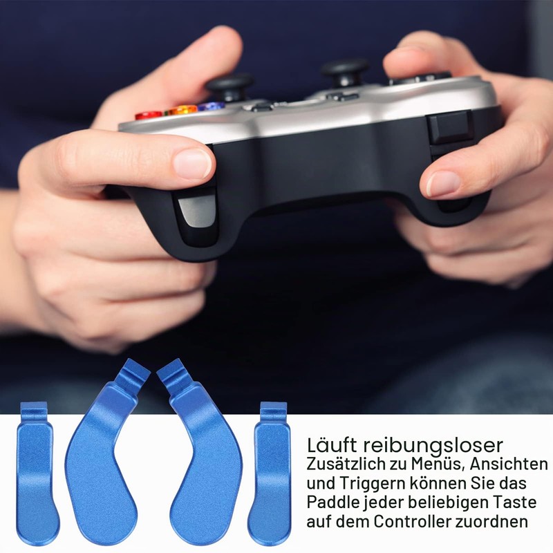 Controller Paddles, 4 Pieces Blue Metal Stainless Steel Paddles Hair
