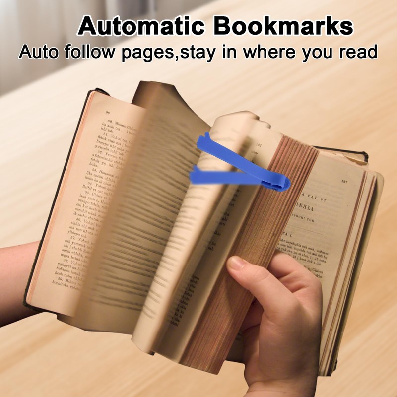 6Pcs Automatic Bookmark, Silicone Book Marks for Reading Women, Men,