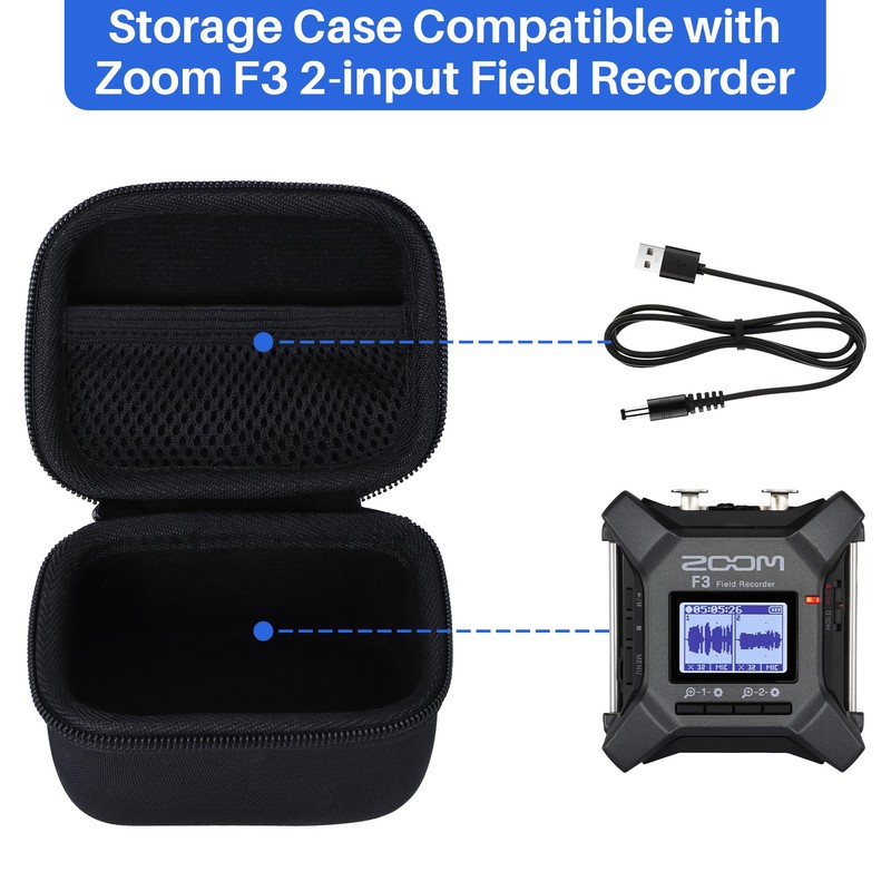 Lebakort Hard Protective Case Cover Pouch for Zoom F3 -