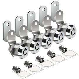 EG STARTS 5 x Arcade Machine Cash Door Tool Box Tubular Cam Lock Cabinet Door Atom Lock with 5 Same Keys for Arcade Games Jamma Mame Kit Parts (Short Lock)