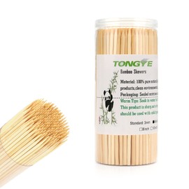 [200 PCS] 4 inch Bamboo Skewers, Premium Wooden Skewers without Splinters, Skewers for Appetizer, Fruit Kabobs, Chocolate Fountain, Burger, Cocktail Toothpicks, and Food Skewer Sticks.