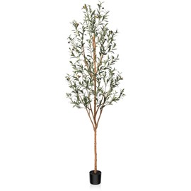 Kazeila Kazeila Artificial Olive Tree 7FT Tall Faux Silk Plant for Home Office Decor Indoor Fake Potted Tree with Wood Branches and Fruits