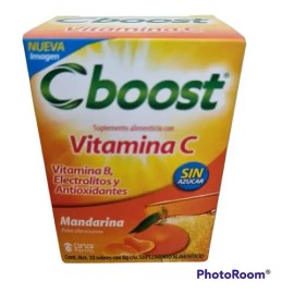 Cboost Grisi Farma Vitamina C y B en Polvo Sabor Mandarina (Pack 10 Sobres)                                                                           