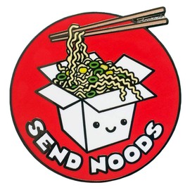 TINY BEE CARDS - "Send Noods" Ramen Soup Pun Hard Enamel Pin - Funny Cheeky Rude Pin