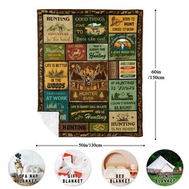 JUCIPAY Hunting Gifts for Men, Hunting Gift Blanket 60"x50", Gifts for Hunters, Hunter Present for Dad/Gandpa, Hunting Decor