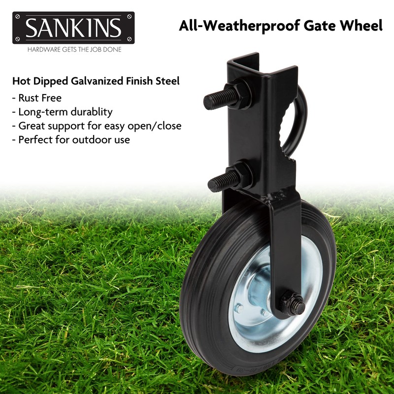 SANKINS Gate Helper Wheel for Supporting Metal Swing Gates with