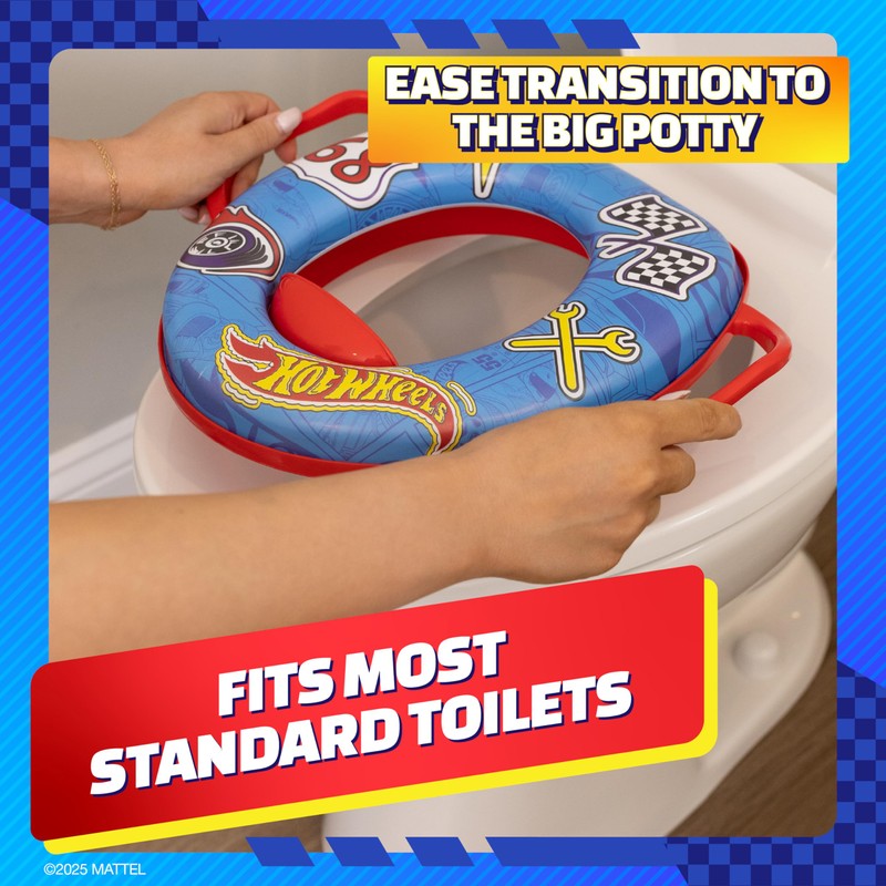Hot Wheels Soft Potty Training Seat for Toilet with Storage