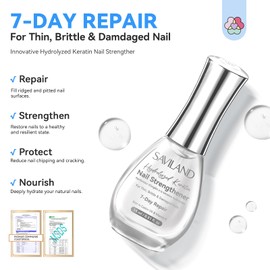 SAVILAND 15 ml Nail Hardener Extra Strong: 7-Day Repair Fingernails Strengthener Professional Nail Strengthener Rich in Keratin Castor Oil VE Nail Hardener Brittle Nails Hand Foot Nail Care Products