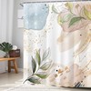 oolygoo Abstract Boho Leaf Shower Curtain 72"X72" Pink Blue Shower