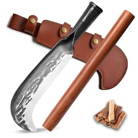 Machete for Yard Work Billhook Sickle Knife Brush Clearing Sickle Knife with Sheath - Perfect Brush Axe for Survival Cut Machete,Ideal for Camping,Gardening, Land Management,