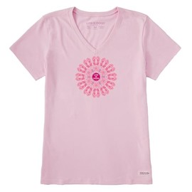 Life is Good Women's Crusher Tee Flip Flop Mandala, Seashell Pink