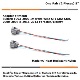 iJDMTOY Pair OE-Spec Fender Side Marker Light Connectors/Sockets w/ 5-Inch Pigtails Compatible with JDM Version Subaru 2000-2007 Impreza WRX STI, 2000-03 Forester Liberty, etc