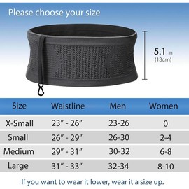 Slim Running Belt, Hidden Running Belt Fanny Pack for Men Women~Hidden Belt For Yoga Travel Running Waist Belt for Money and Passport (Black, X-Small) - Color: Black, Size: Large