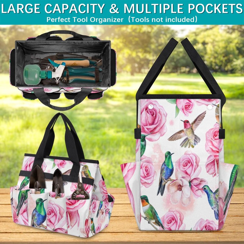 Hummingbird Flower Rose Garden Tool Bag Waterproof Gardening Tool Storage