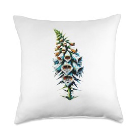 Polygon Art Foxglove Digitalis Floriculture Foxgloves Throw Pillow