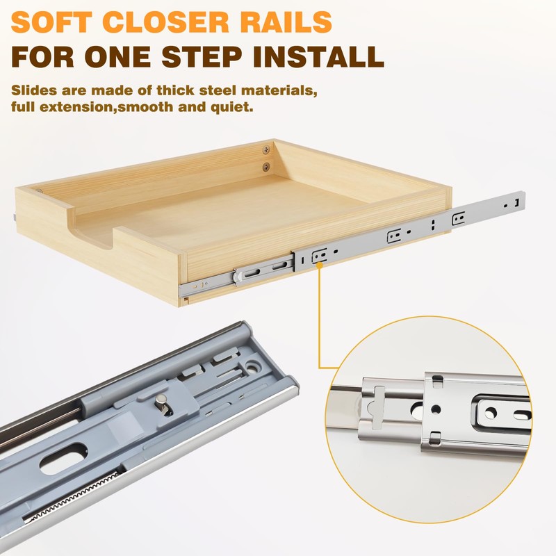 Grehitk Pullout Cabinet Organizer, 23''W×21''D×3''H Slide Out Shelves for Kitchen