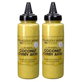 Terrapin Ridge Farms Coconut Curry Aioli Sauce – Aromatic Squeeze Condiment – 2 Pack, 8.25 oz Bottles