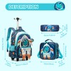 Kids Rolling Backpack for Boys Space Shuttle Trolley Suitcases Luggage