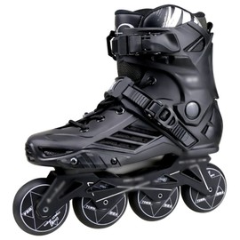 DHAEY Professional Inline Roller Skates Adult Speed Skating Shoes Sneakers Black for Outdoor Sport Women Men 4 Wheels Shoes (Color : Black, Size : 8.5 Women/7 Men)