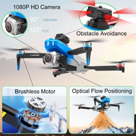 Brushless Drone With Screen On Controller, Drones With Camera For Adults 1080P, No FAA, Under 249g, Beginner Drone With Intelligent Obstacle Avoidance, Altitude Hold, headless mode, One Key Take Off/Land, 360 Flips, 2 Batteries