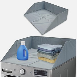 Laundry Guards for Front-Load Washers & Dryers, Secure Guardrails Prevent Clothes Falling Behind, Universal Fit Anti-Slip Organizer with Easy Installation (Gray) (1pcs)