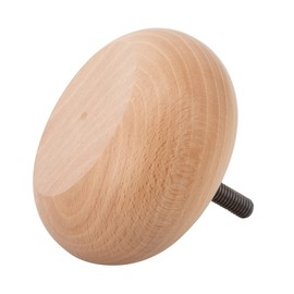 MOLLY MALOU 4 x M8 Natural Wooden Bun Feet with four M8 D Nuts and T Nuts For Couches Sofas and Chairs