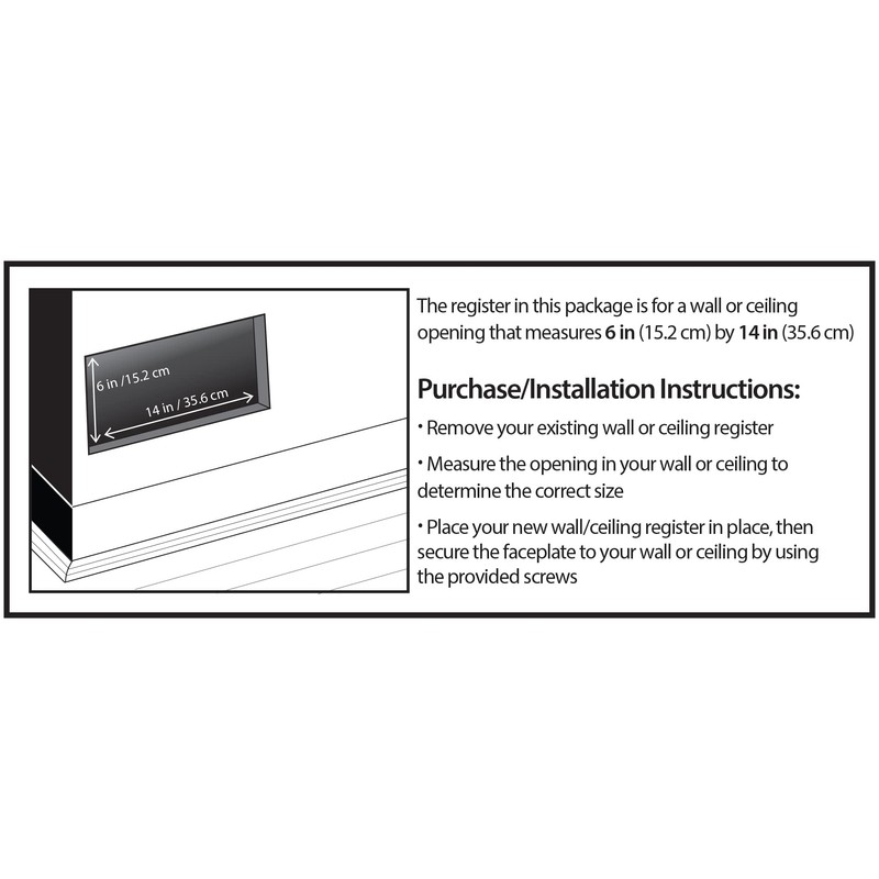 Decor Grates ST614W Scroll Design Wall/Ceiling Register, 6x14 Inches, Textured