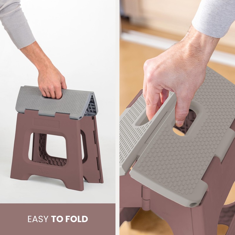 Vigar Compact Step Stool Foldable, 10-1/2-inch Step Stools for Adults