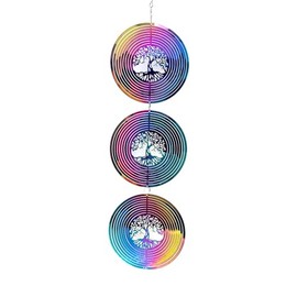 TFANUO 3 x Stainless Steel Wind Chimes 3D Hanging Wind Spinner 10 cm Lightweight Rotating Kinetic Windmobile Window and Garden Decoration