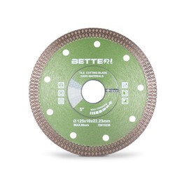 BETTERI Diamantscheibe 125mm x 22,23mm Extra Dünn, Diamant Trennscheiben 125mm für Fliesenschneider & Trennschneider, zum Schneiden von Fliesen, Feinsteinzeug, Keramik, Marmor