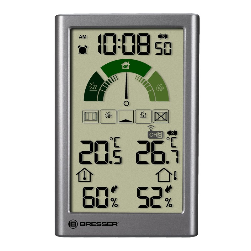 Bresser Thermo-Hygrometer with Ventilation Recommendation, Room Climate Indicator, Max/Min. Memory,