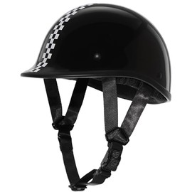 TRIANGLE Half Shell Helmet Motorcycle for Adults Men German Style Scooter Moped Motorcycle Helmet, Open Face Meet Dot Approved.