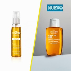 YELLOW PROFESSIONAL CURLS CURLY OIL 100 ml Aceite hidratante efecto anticrespo para cabello ondulado, rizado y afro POTENCIADO CON BAOBAB OIL & MANGO 