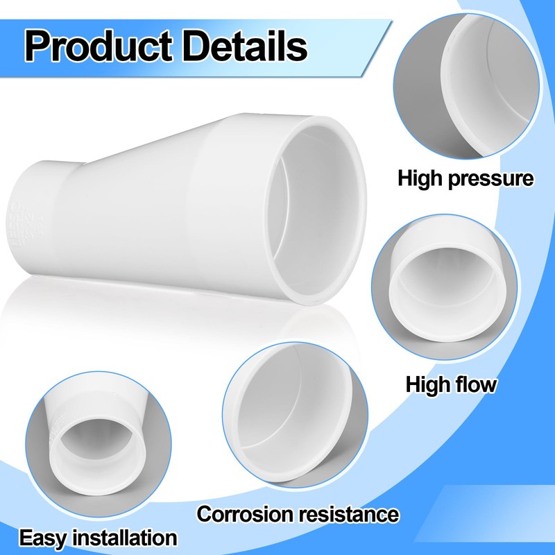 Pushglossy 3" X 2" PVC Pipe Fitting Compatible with 429-E