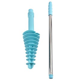 ViaGasaFamido Toilet Dredge ABS Handle Stainless Steel Pipe TPR Elastic Head Clean Toilet Pipe Toilet Plunger for Bathroom Siphon Toilet