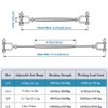 hannger Turnbuckle, 2 Pack 1/4" (M6) 304 Stainless Steel Turnbuckles