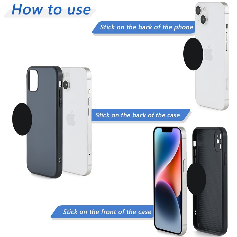 ZYAOTWQZ Phone Magnets - Universal Metal Plates, 2 Rectangular and