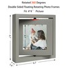 VAUWINEK 4x4 Double-Sided Rotating Floating Square Picture Frames (2 Pack,