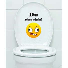 Toilet Sticker with German Text "Du schon wieder!" Smiley Smilie Toilet Lid Bathroom Guest Toilet A169
