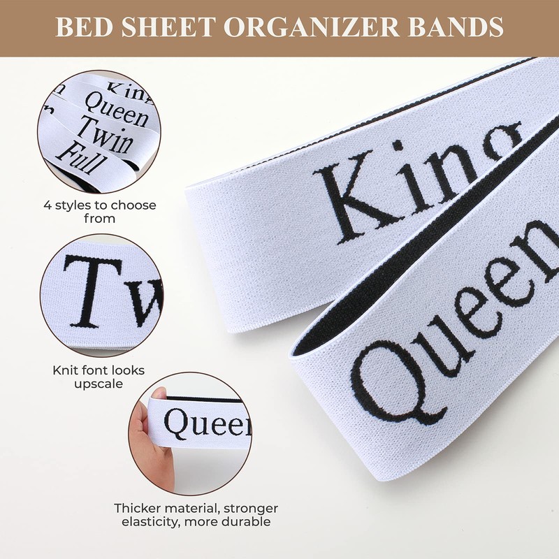 Upgraded Bed Sheet Organizer Bands 8 Pieces,Sheet Organizer for Linen