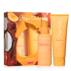 Juicy Styling Duo Heat Protectant Leave In Conditioner and Curl Defining Custard for Frizz Control Shine Moisture Hair Styling Set for All Hair Types