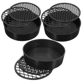 Toddmomy Sand Sifter Set, 3 Sets Plastic Outdoor Soil Sifter Round Soil Sifting Pan Mesh Screen Classifier for Small Gravel Soil Sand