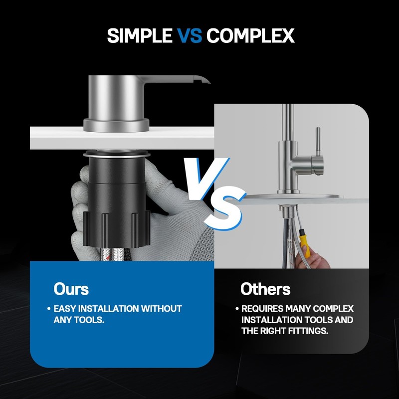 WEWE Single Handle High Arc Brushed Nickel Pull Out Kitchen