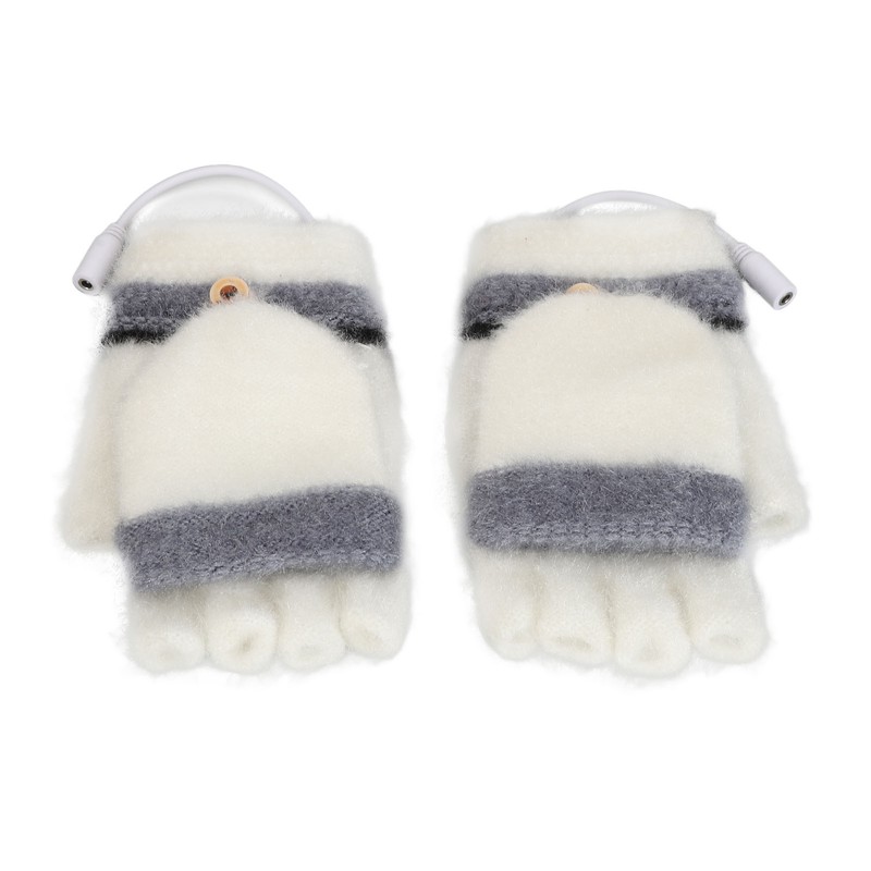 1 Pair USB Heated Gloves Mitten Winter Warm Full Finger