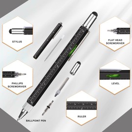 Pen Gifts for Men, Cool Gadgets 6 in 1 Multitool Pen, Stocking Stuffers for Men Women, Useful Gadgets Gift for Him Dad Husband Women on Christmas, Valentine's Day, Father's Day, Birthday