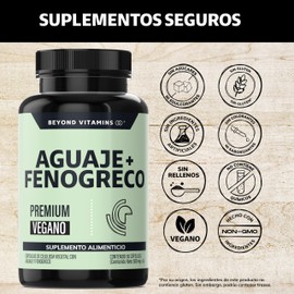 Beyond Vitamins | Aguaje + Fenogreco 1000mg Premium | Con tecnología VCaps de Cápsula vegana | 60 cápsulas